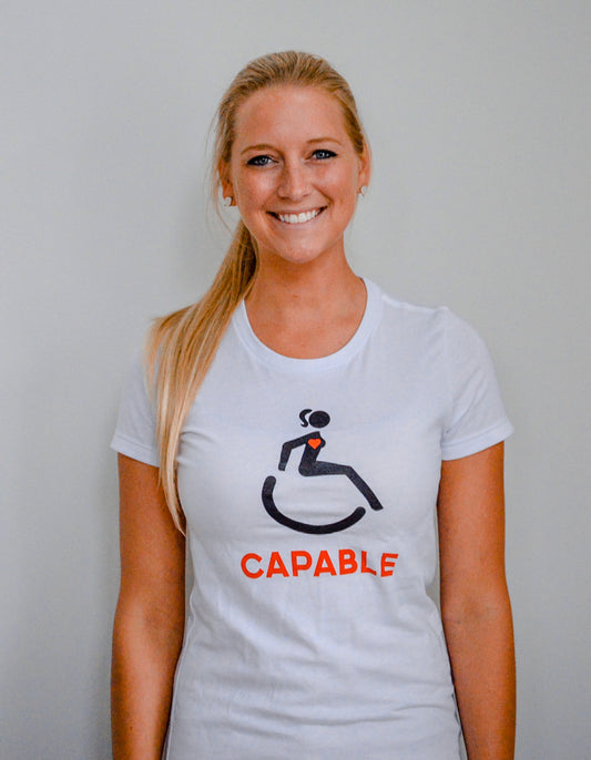 Capable Baby-T crew neck “Capable Girl” T-Shirt (black and white)